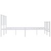 vidaXL Bedframe met hoofd- en voeteneinde metaal wit 193x203 cm