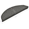 vidaXL Trapmatten 15 st 56x17x3 cm donkergrijs halfrond