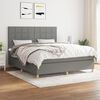 vidaXL Boxspring met matras stof donkergrijs 160x200 cm