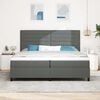 vidaXL Boxspring bed met matras met LED Donkergrijs 200 x 200 cm Stof
