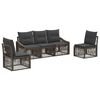 vidaXL Tuinbankenset 5 pcs Grijs poly rattan