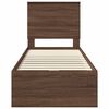 vidaXL Bedframe met lade Bruin Eiken 75 x 190 cm Ingenieurshout
