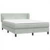 vidaXL Boxspring met matras fluweel lichtgrijs 160x220 cm