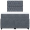 vidaXL Boxspring met matras fluweel donkergrijs 120x190 cm