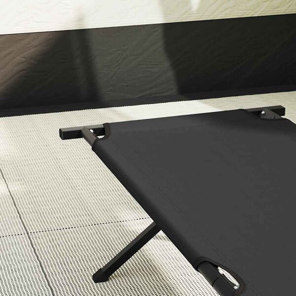 vidaXL Opvouwbaar Camping Bed 2 pcs Zwart 193 x 69 x 45 cm Oxford stof