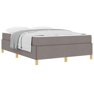 vidaXL Bedframe met matras Taupe 140 x 200 cm Stof