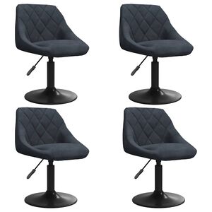 vidaXL Eetkamerstoelen draaibaar 4 st fluweel donkergrijs