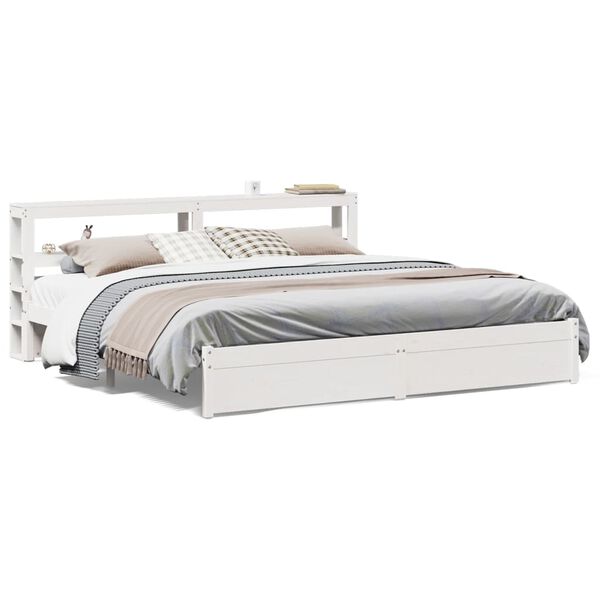 vidaXL Bedframe met hoofdeinde zonder matras 200x200 cm wit