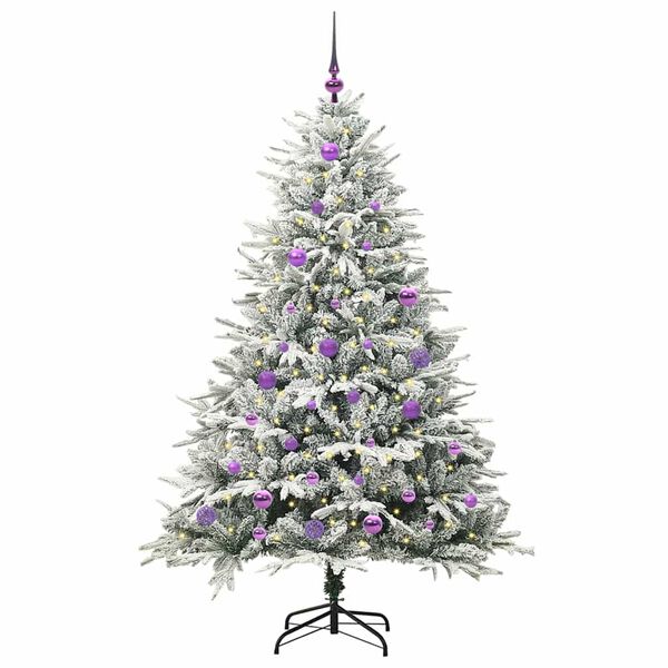 vidaXL Artificial Pre-lit Kerstboom met Ballenset Groen 150 cm