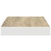 vidaXL Wandschap zwevend 40x23x3,8 cm MDF eikenkleurig en wit
