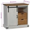 vidaXL Dressoir HALDEN met schuifdeur 80x40x80 cm massief hout wit