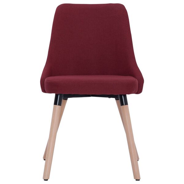 vidaXL Eetkamerstoelen 2 st stof wijnrood