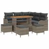 vidaXL Tuin Sofa Set met kussen met opslag met kussen 9 pcs Grijs
