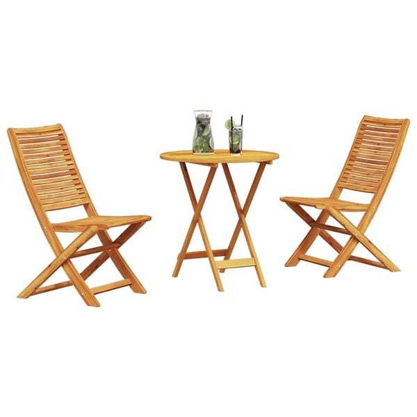 vidaXL Vouw Bistro Set 3 pcs Bruin Massief Acaciahout