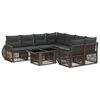 vidaXL Tuinbankenset 9 st Grijs en Donkergrijs poly rattan