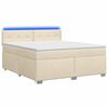 vidaXL Boxspring Bed met Matras en LED Cr&egrave;mekleurig 140 x 190 cm Stof