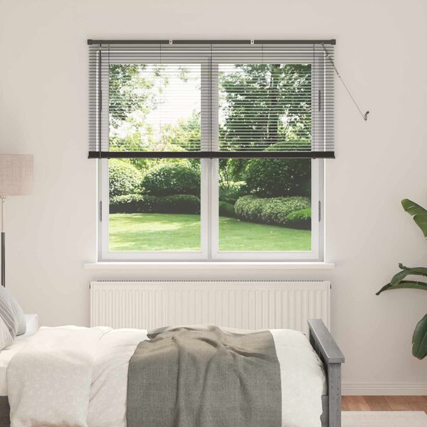 vidaXL Venetiaanse Blind Verstelbaar Zilvergrijs 150 x 140 cm PVC