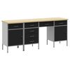 vidaXL Werk kast met lade met slot 4 st Zwart Engineered hout en staal