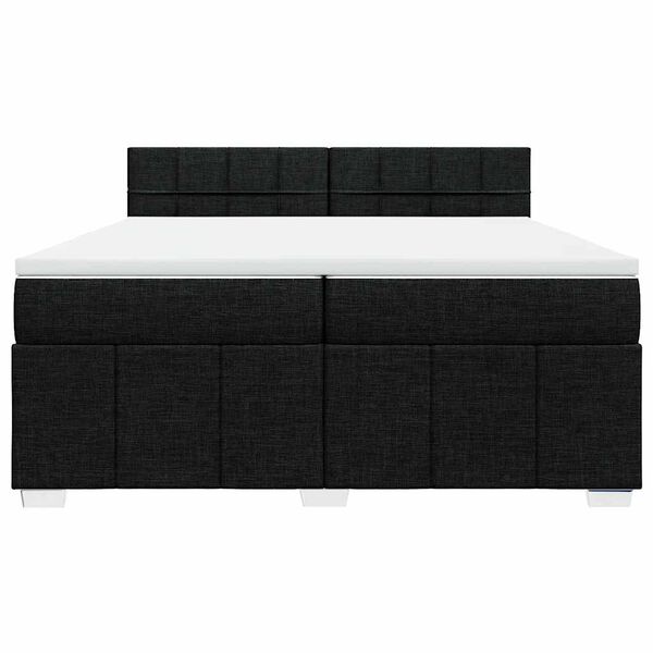 vidaXL Boxspring met matras stof zwart 200x200 cm