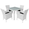 vidaXL 5-delige Tuinset poly rattan cr&egrave;mewit
