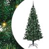 vidaXL Kunstmatig Voorverlicht Kerstboom Groen 210 cm PVC en Metaal