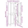 vidaXL Hoge kast Oudhout 69,5 x 34 x 180 cm Bewerkt hout