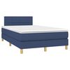 vidaXL Boxspring met matras en LED stof blauw 120x190 cm