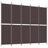 vidaXL Kamerscherm met 5 panelen 250x200 cm stof bruin