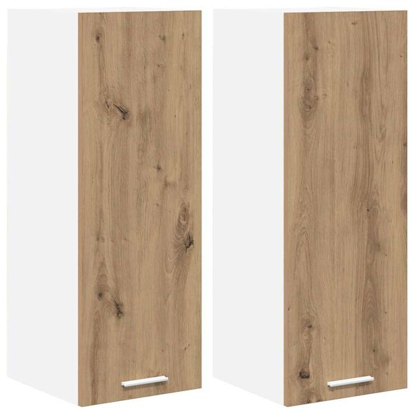 vidaXL Hangkast 2 pcs Ambachtelijke Eik en Wit 30 x 31 x 80 cm