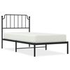 vidaXL Bedframe met hoofdbord metaal zwart 90x200 cm