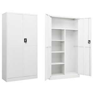 vidaXL Lockerkast 90x40x180 cm staal wit
