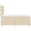 vidaXL Boxspring met matras stof cr&egrave;mekleurig 120x190 cm