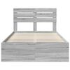 vidaXL Bedframe Grijs Sonoma 135 x 190 cm Massief grenenhout