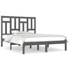 vidaXL Bedframe massief grenenhout grijs 140x190 cm