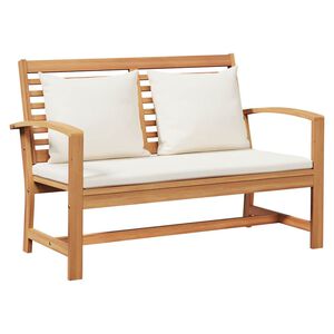 vidaXL Bank Bruin en Cr&egrave;me 110 x 66 x 76 cm Massief Teakhout