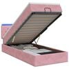 vidaXL Ottoman Bed met Matrassen en LED Roze 100 x 200 cm fluweel