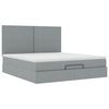 vidaXL Ottoman bed met matras en LED's 180x200cm stof lichtgrijs