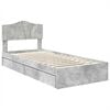 vidaXL Opslag bed met hoofdeinde Beton Grijs 70 x 190 cm Bewerkt hout