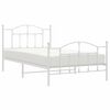 vidaXL Bedframe met hoofd- en voeteneinde metaal wit 107x203 cm