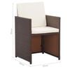 vidaXL 15-delige Tuinset met kussens poly rattan bruin