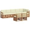 vidaXL Sofa-Sets 8 pcs Natuurlijk en Cr&egrave;me Massief Acaciahout