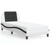 vidaXL Bedframe met LED zonder matras "Zadar" wit en zwart 90x200 cm