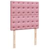 vidaXL Boxspring met matras fluweel roze 90x200 cm