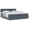 vidaXL Ottoman bed met matras 180x200cm fluweel donkergrijs