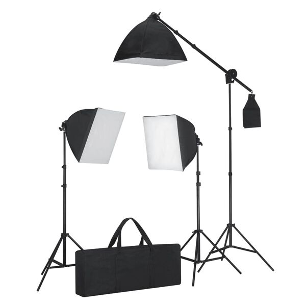 vidaXL Fotostudioset met softboxlampen en achtergrond