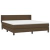 vidaXL Boxspring met matras stof donkerbruin 180x200 cm
