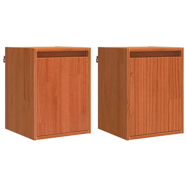 vidaXL Wandkast 2 pcs Wasbruin 30 x 30 x 40 cm Massief grenenhout