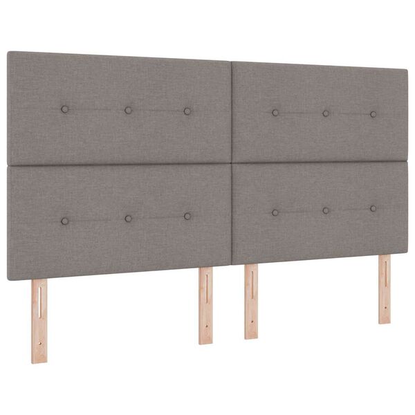vidaXL Boxspringbed met Matras Donkergrijs 90x190 cm Taupe Stof