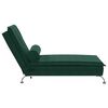 vidaXL Massage chaise longue met bolster fluweel donkergroen