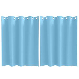 vidaXL Zwart-out Gordijnen met Ringen 2 pcs Lichtblauw 140 x 140 cm